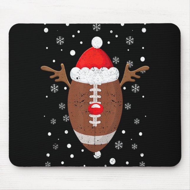 Football Fan Reindeer Antlers Christmas Xmas Elk T Mousepad (Vorne)