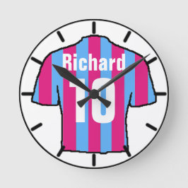 Football Fan Shirt zu personalisieren. Runde Wanduhr