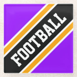 FOOTBALL Fett Lila, schwarze Streifen Glasuntersetzer