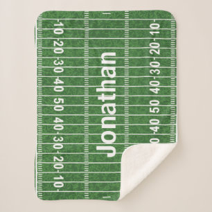 Football Field Design Sherpa Blanket Sherpadecke