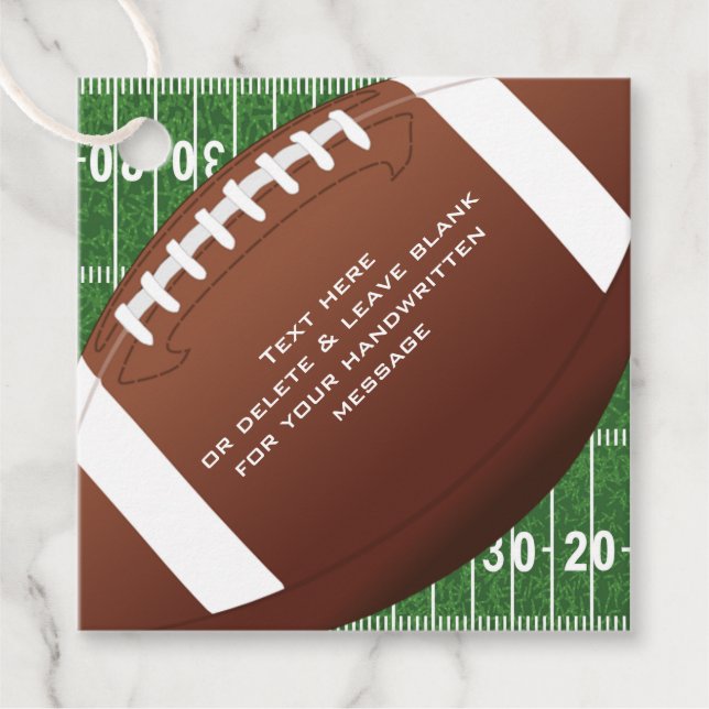 Football Field Gridiron Design Gefallen Tag Card Geschenkanhänger (Vorderseite)