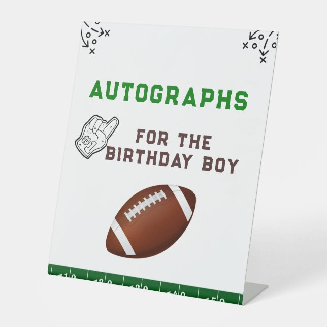 Football First Year Down 1st birthday Photograph Sockelschild (Vorderseite)