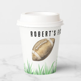 Football First Year Down Birthday Party Pappbecher