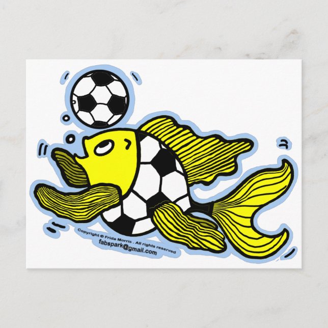 Football Fish Soccer Postkarte (Vorderseite)