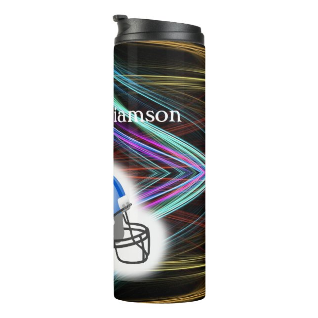 Football - Football and Helmet image - Personalize Thermosbecher (Nach rechts gedreht)