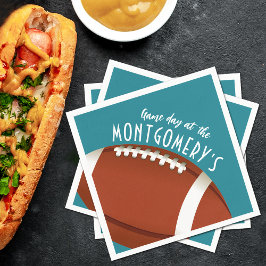 Football Game Day Aqua Serviette