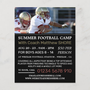 Football Game, Football Camp Werbe-Flyer Flyer