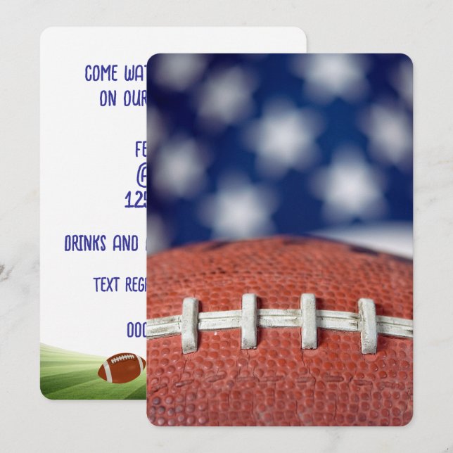 Football Game Party Einladung (Vorne/Hinten)