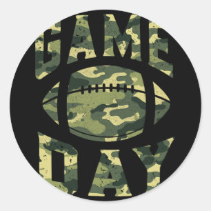 Football Gameday Game Day Camouflage Flag Patrioti Runder Aufkleber