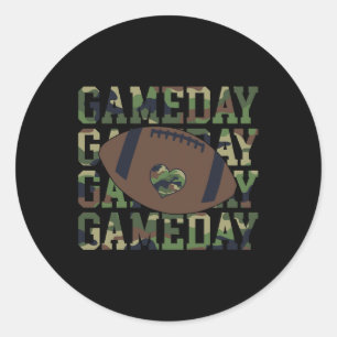Football Gameday Game Day Camouflage Flag Patrioti Runder Aufkleber