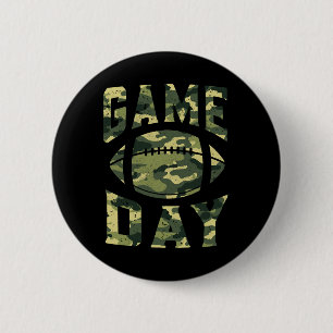Football Gameday Game Day Tarnmuster Flagge Patrio Button