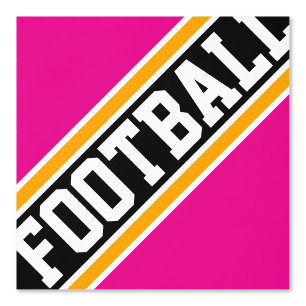 FOOTBALL Gekachelt Hellrosa Gelb Schwarz Streifen Tapete