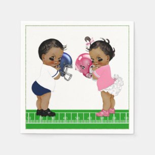 Football Gender Reveal Baby Shower Paper Napkin Serviette