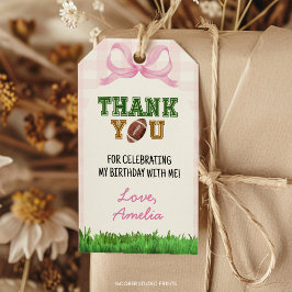 Football Girl Birthday Party Danke Tag Geschenkanhänger