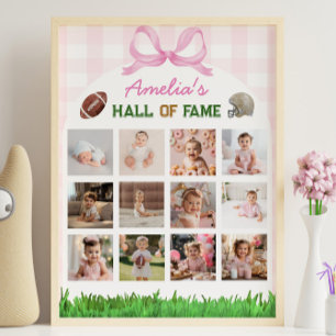 Football Girl Geburtstag Foto Milestone Poster