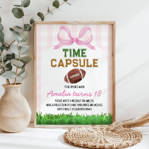 Football Girl Geburtstag Zeitkapsel Zeichen Poster