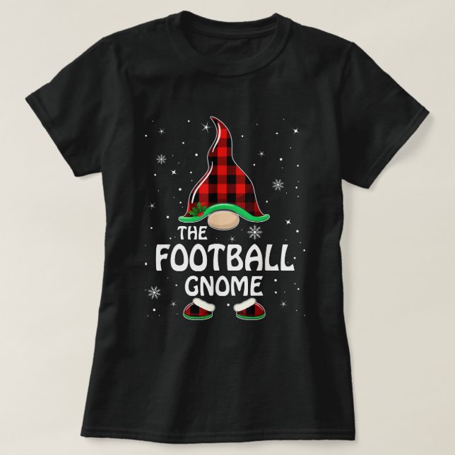 Football Gnome Buffalo Kariert Matching Family Chr T-Shirt (Design vorne)