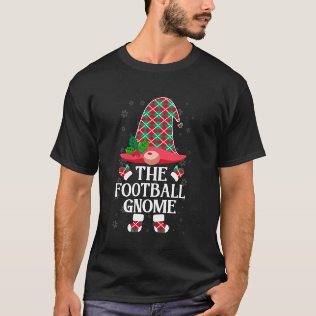 Football Gnome Matching Family Group Weihnachtsfei T-Shirt (Vorderseite)