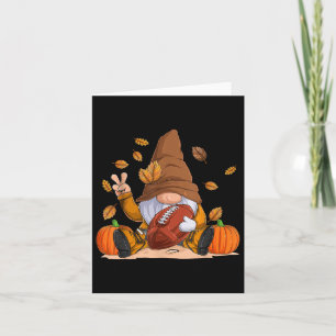Football Gnome Thanksgiving Autumn Fall Season Boy Karte