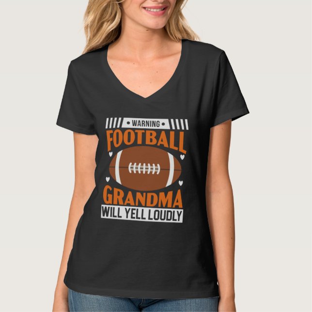 Football Grandma Grandmother Granny Grandparents D T-Shirt (Vorderseite)