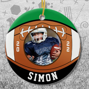 Football Green Black Team Colors Keramik Ornament