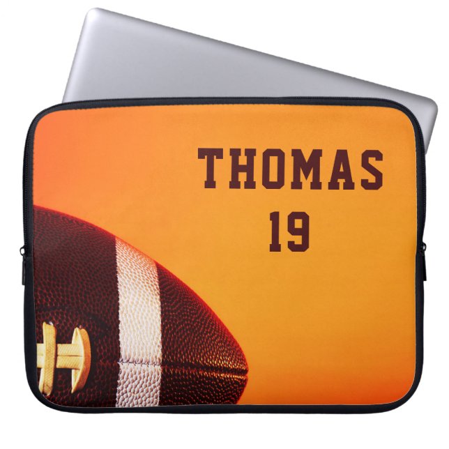 Football Gridiron Sports Personalisiert Name Laptopschutzhülle (Vorderseite)