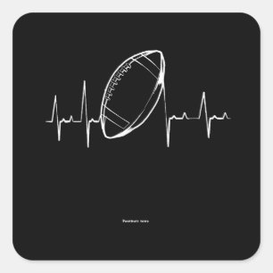 Football Heartbeat, Pulse Design Quadratischer Aufkleber