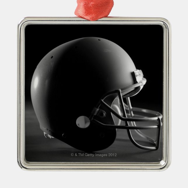 Football-Helm Silbernes Ornament (Vorne)