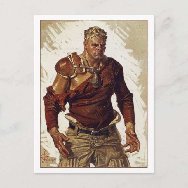 Football Hero von Leyendecker Postkarte (Vorderseite)