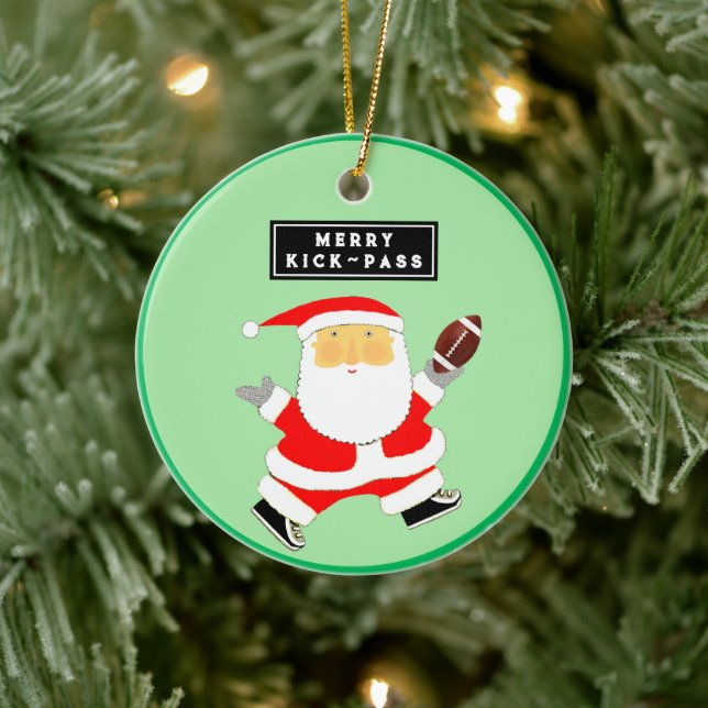 Football Holiday Collectible Keramik Ornament (Baum)