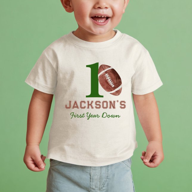 Football im ersten Jahr Down Baby T-shirt (Von Creator hochgeladen)
