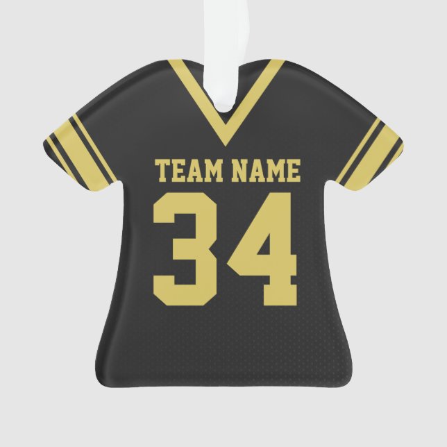 Football Jersey Black Uniform Ornament (Vorderseite)
