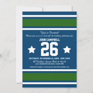 Football Jersey Blue|Green Party Einladungen