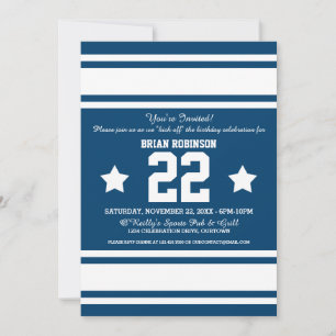 Football Jersey Blue White Party Einladungen