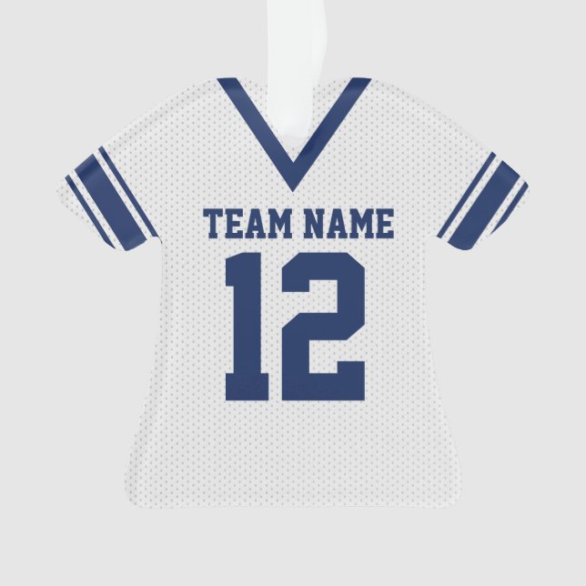 Football Jersey Blue White Uniform Ornament (Vorderseite)