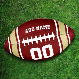 Football Jersey Burgundy Gold Personalisiert
