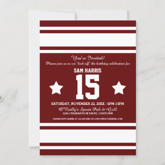 Football Jersey Burgundy|White Party Einladungen