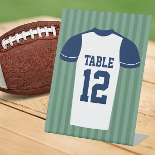 Football Jersey Game Day Wedding Tischnummer Sockelschild
