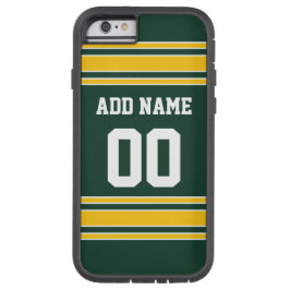 Football Jersey Green Gold Individuelle Name Numbe iPhone 16 Plus Hülle