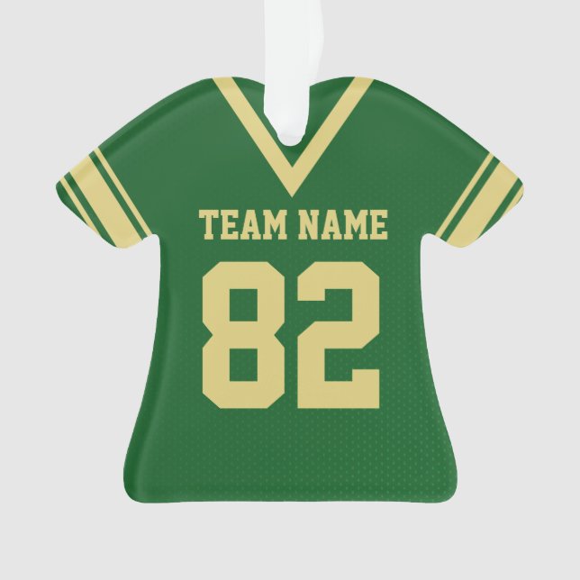 Football Jersey Green Gold Uniform mit Foto Ornament (Vorderseite)