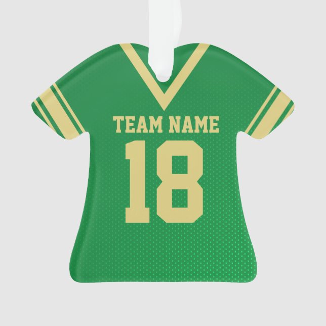 Football Jersey Green Gold Uniform Ornament (Vorderseite)