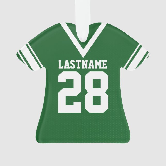 Football Jersey Green Uniform Ornament (Rückseite)