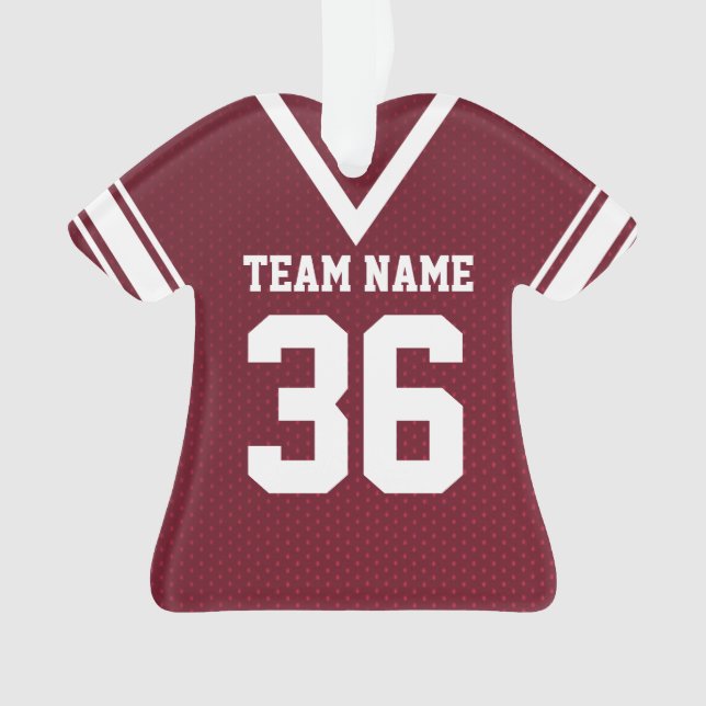 Football Jersey Maroon Uniform mit Foto Ornament (Vorderseite)