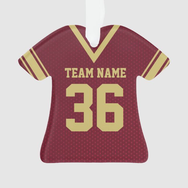 Football Jersey Maroon Uniform mit Nummer Ornament (Vorderseite)