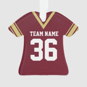 Football Jersey Maroon Uniform mit Nummer Ornament