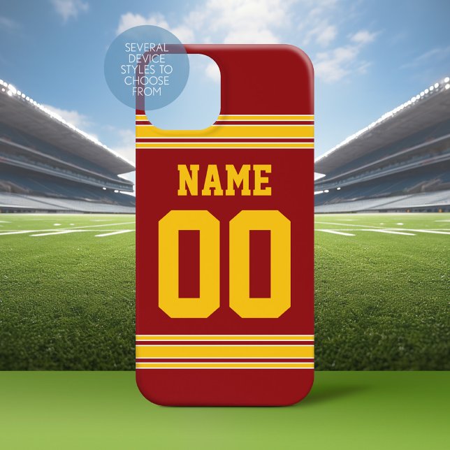Football Jersey - Mit Ihren Informationen individu Case-Mate iPhone Hülle (Personalized Phone Case with a Football Jersey Stripe Design)