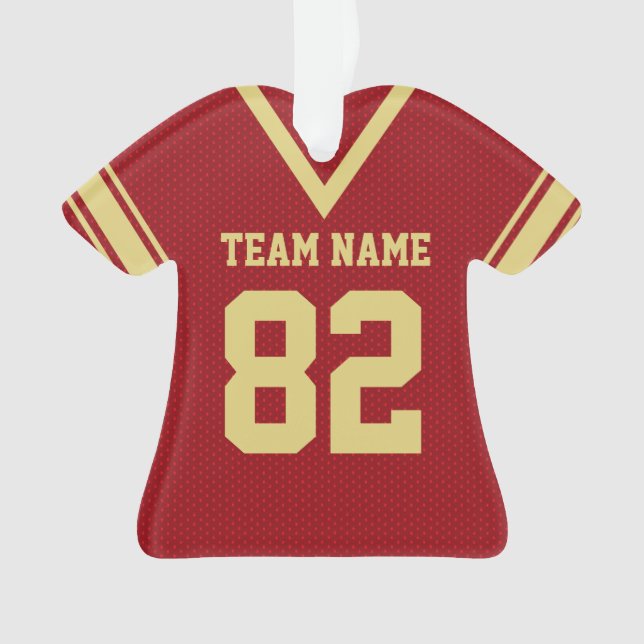 Football Jersey Red Gold Uniform mit Foto Ornament (Vorderseite)