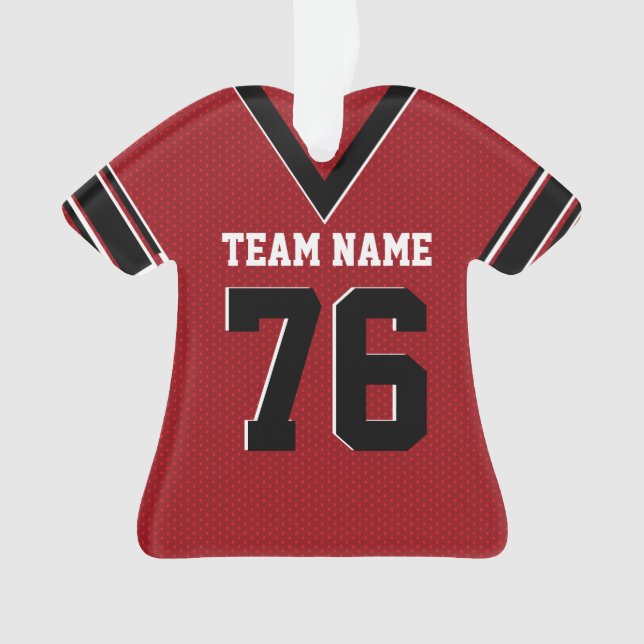 Football Jersey Red Uniform mit Foto Ornament (Vorderseite)