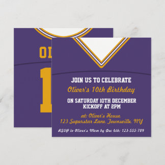 Football Jersey thematisches Party Einladung Vorla