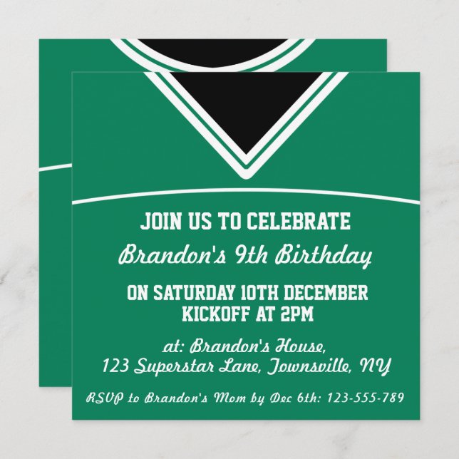 Football Jersey Themed Party Einladung Template, L (Vorne/Hinten)